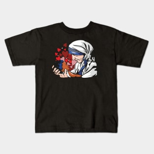 Mother Teresa With Child Kids T-Shirt